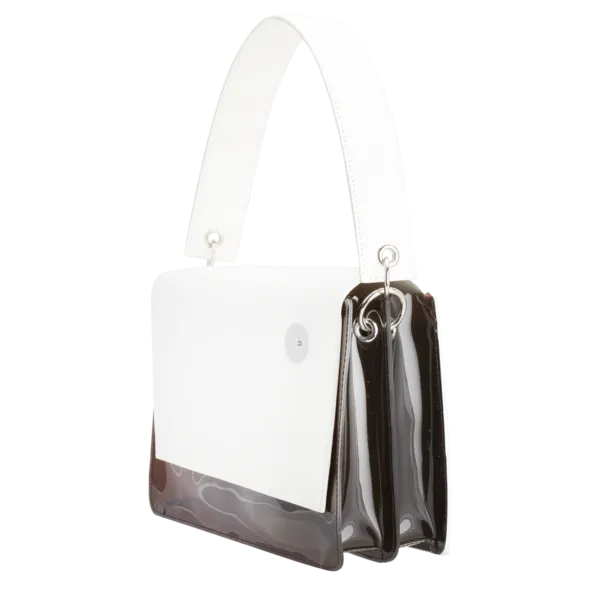 Pinch Shoulder Bag - White/Brown