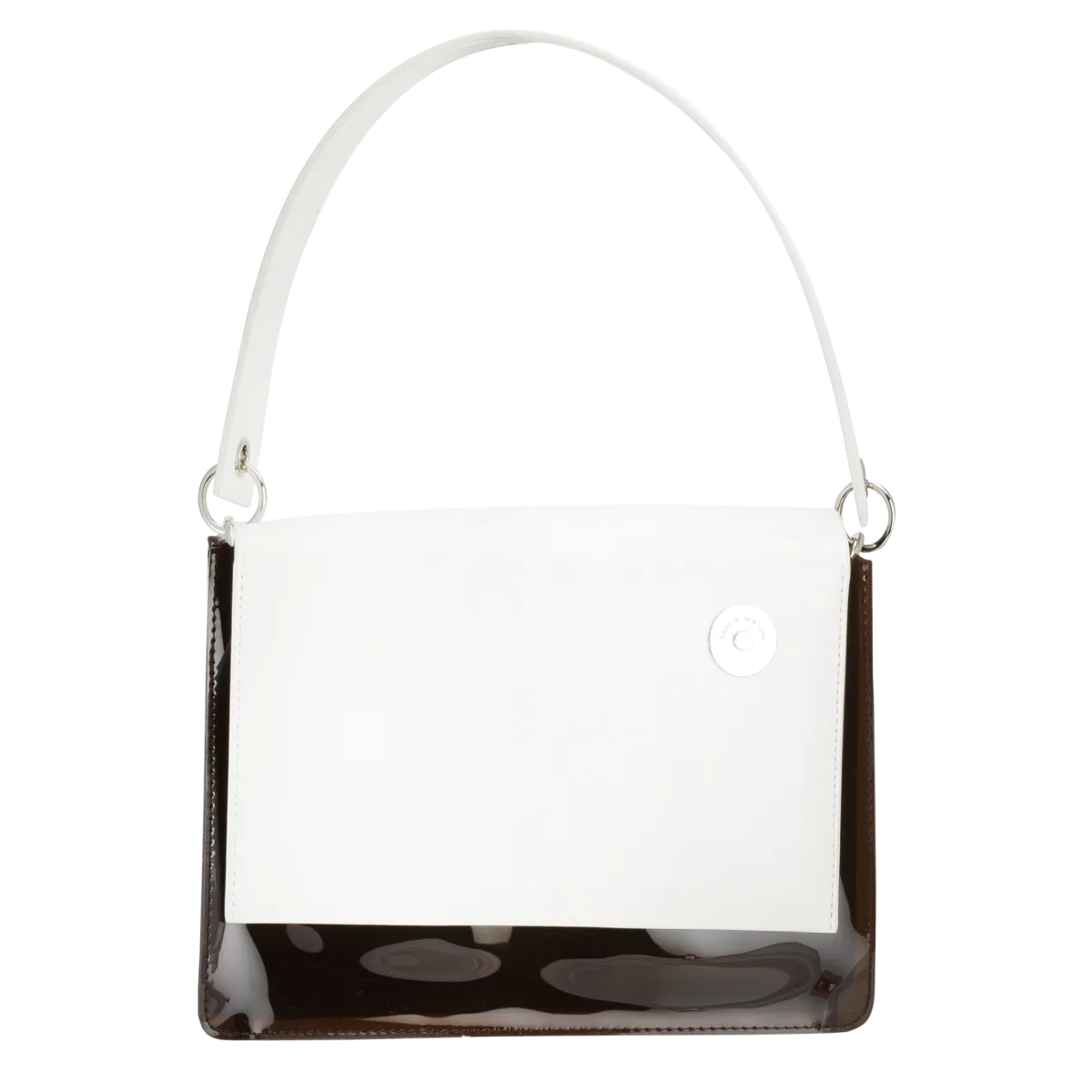 Pinch Shoulder Bag - White/Brown