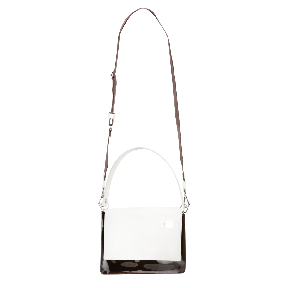 Pinch Shoulder Bag - White/Brown