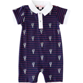 Pineapple Sunshine Lobster Stripe Romper