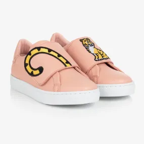 Pink KOTORA Tiger Leather Trainers