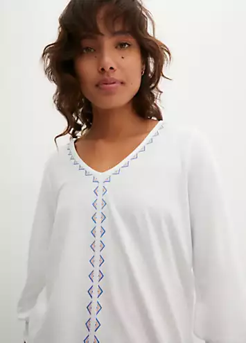 Printed Trim Jersey Tunic by bonprix | Look Again