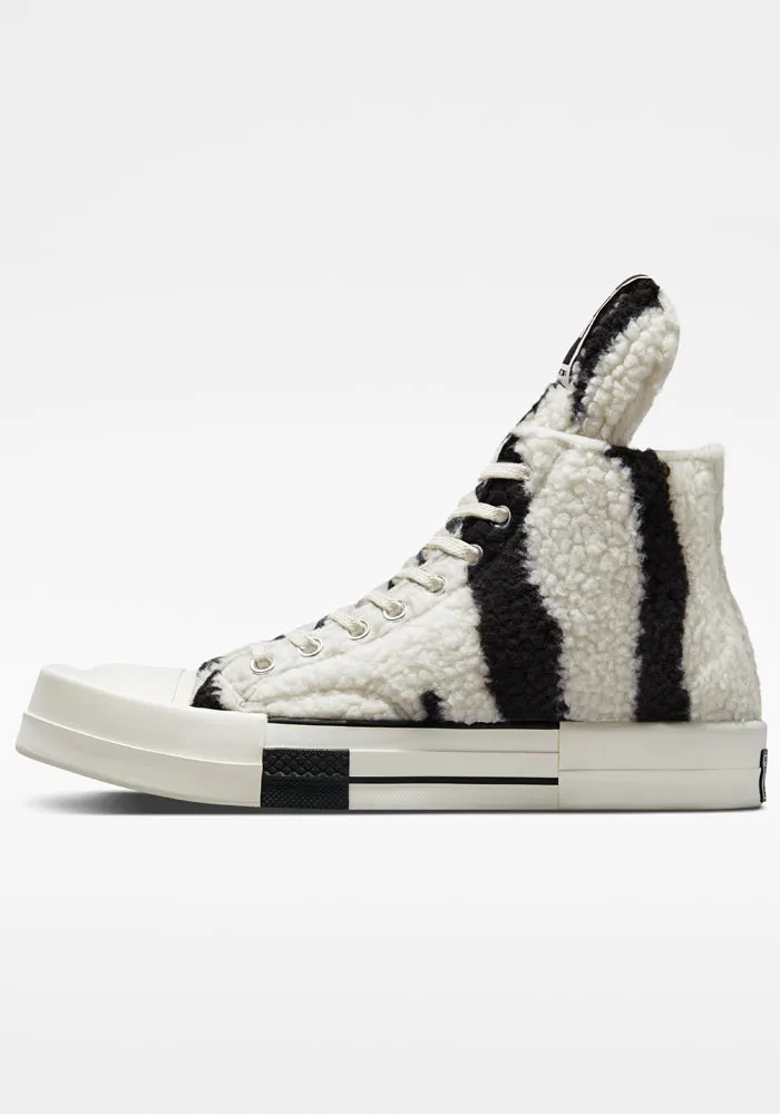 RICK OWENS DRKSHDW x CONVERSE DC02BX943 TURBODRK HI-CUT SNEAKERS PEARL/BLACK