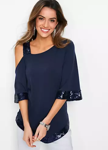 Sequin Trim Tunic by bonprix | Look Again