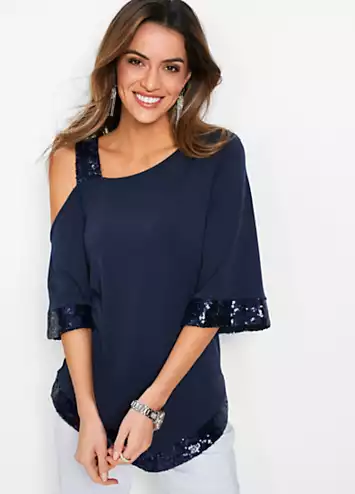 Sequin Trim Tunic by bonprix | Look Again