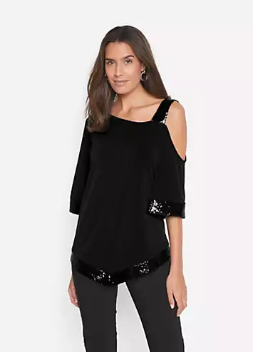 Sequin Trim Tunic by bonprix | Look Again