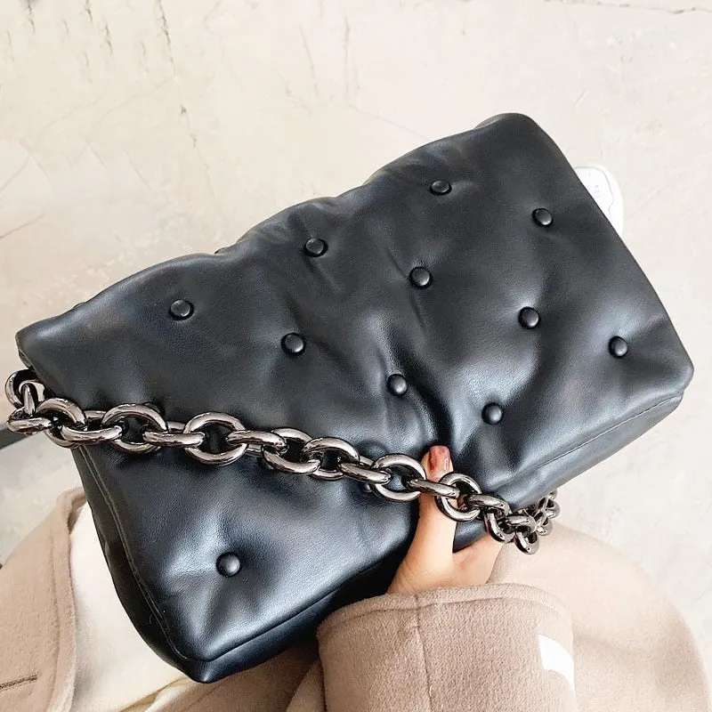 Shoulder Bag with Quality Thick Metal Chain