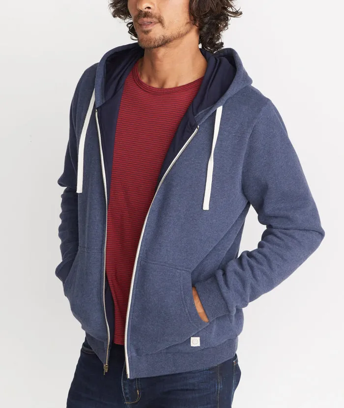 Signature Zip Lined Hoodie in Navy