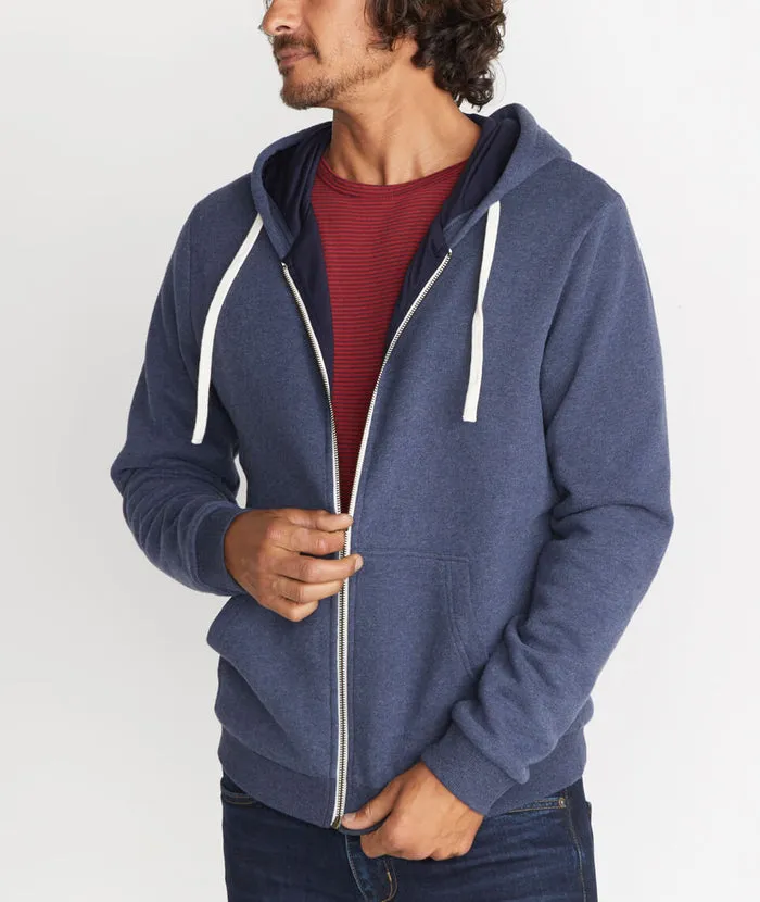 Signature Zip Lined Hoodie in Navy