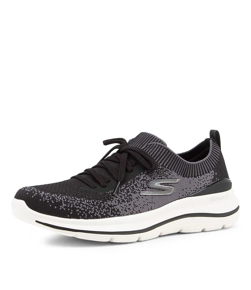 SKECHERS Go Walk Stretch Fit B&w Fabric Sneakers