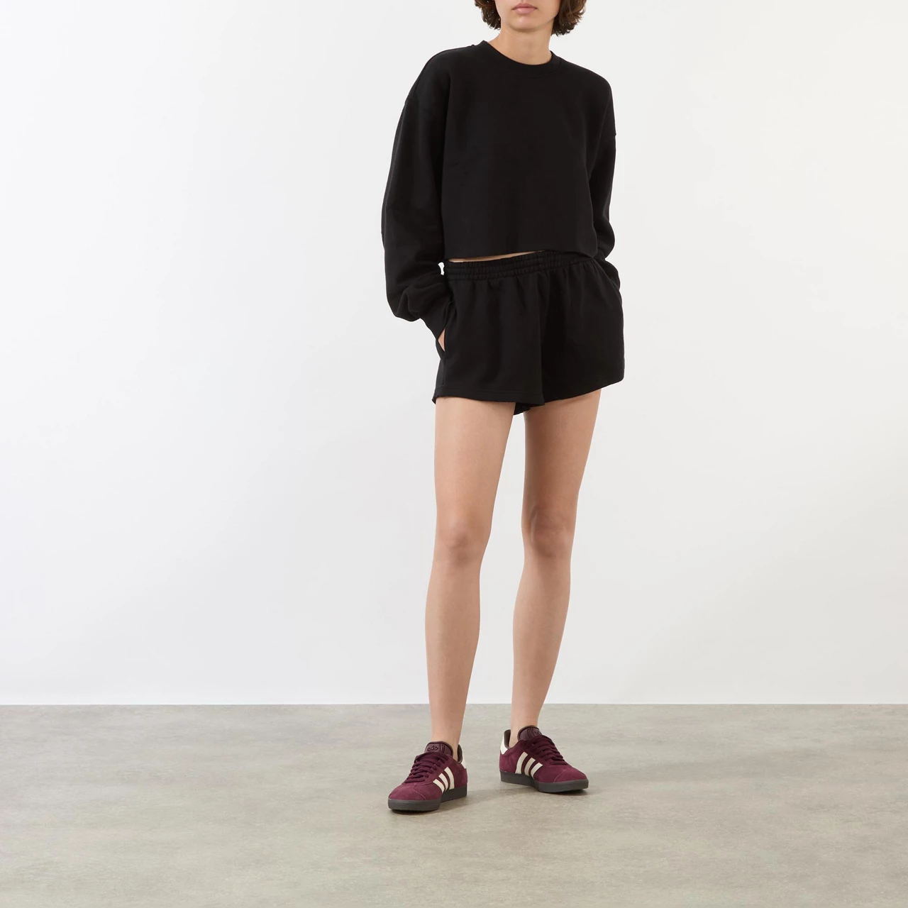 SKIMS COTTON FLEECE Short Onyx - Black