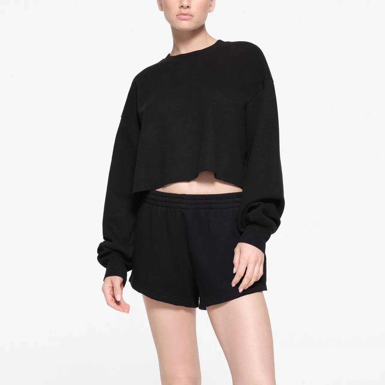 SKIMS COTTON FLEECE Short Onyx - Black