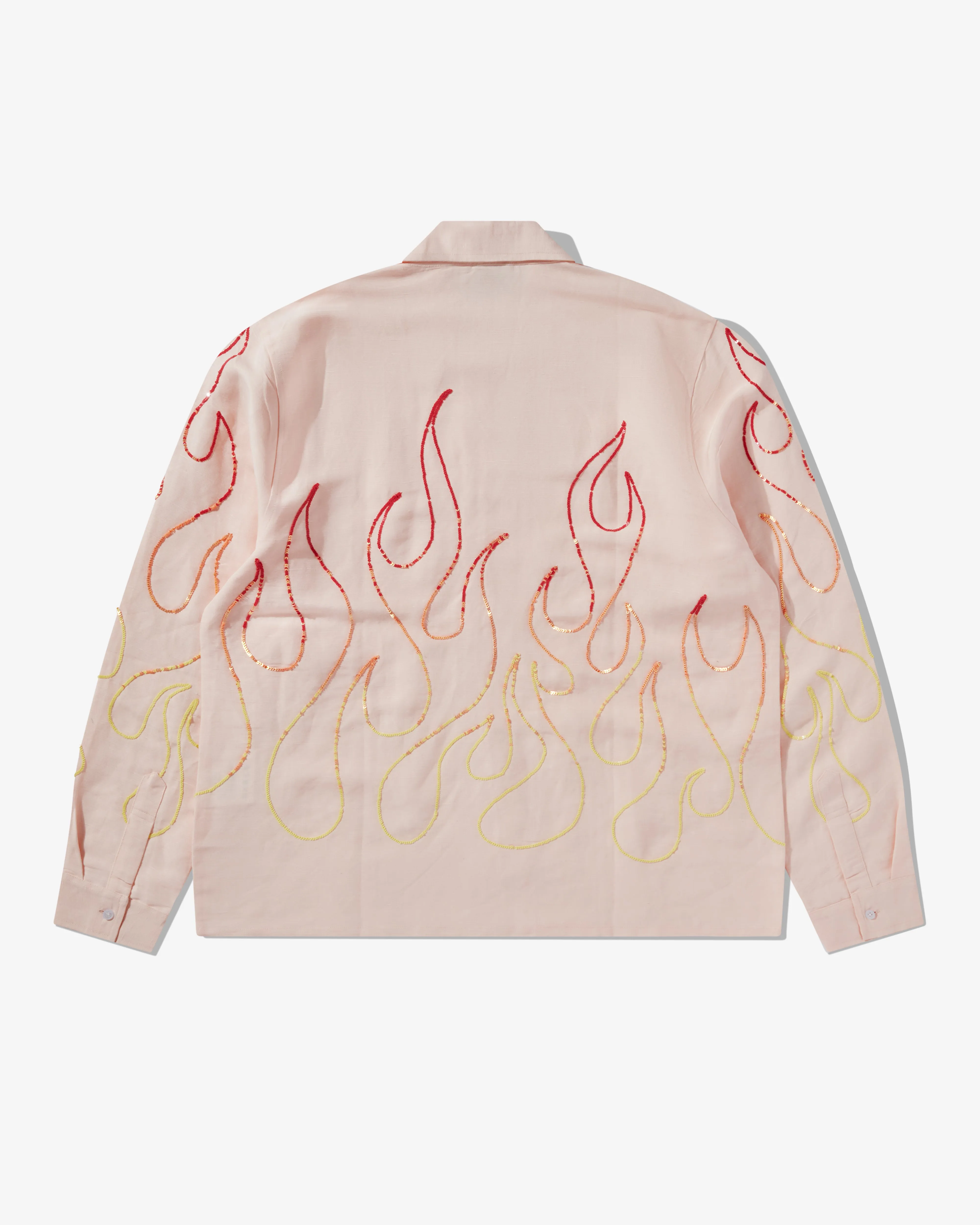 Sky High Farm Workwear Unisex Flame Embroidered Shirt  Pink