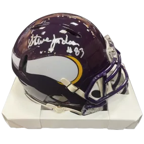 Steve Jordan Autographed Minnesota Vikings Throwback Speed Mini Helmet