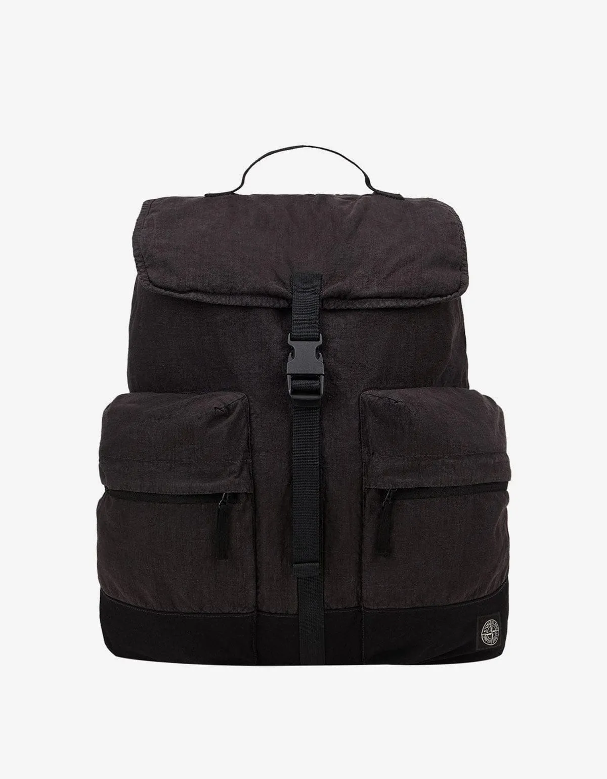 Stone Island Black Lino Nylon Tela-TC Backpack