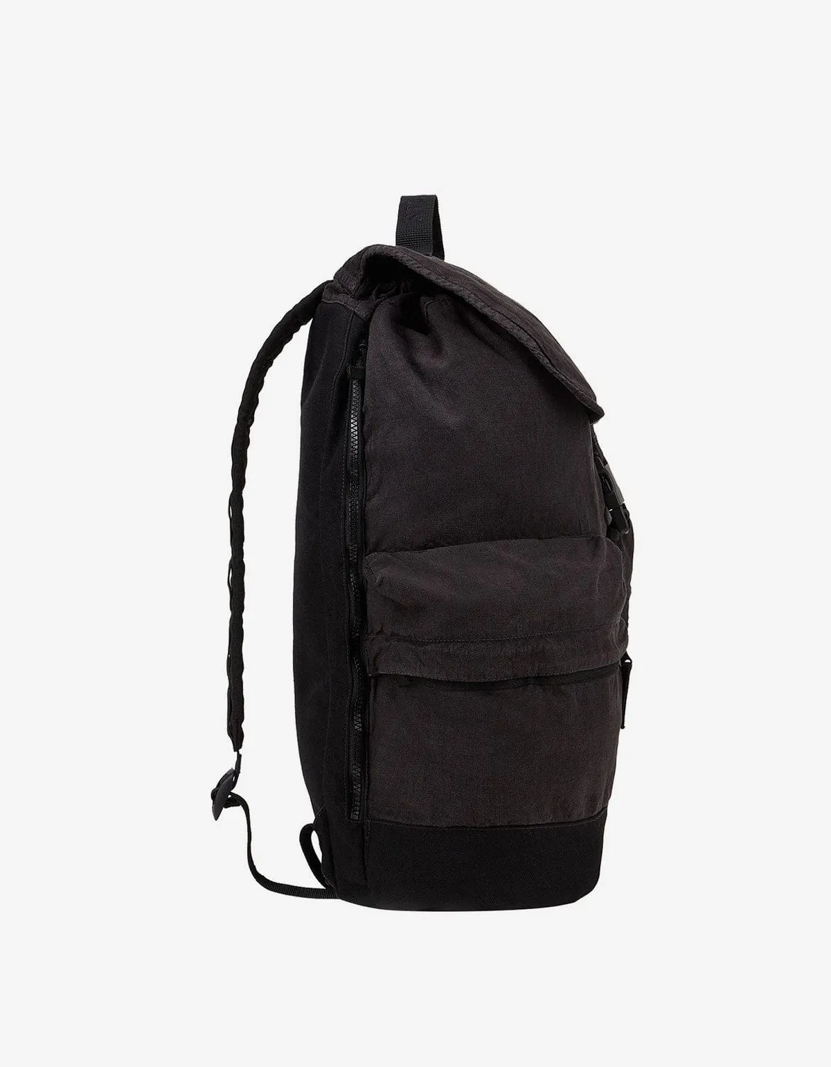 Stone Island Black Lino Nylon Tela-TC Backpack