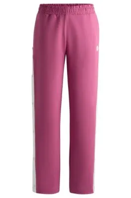 Stretch-cotton tracksuit bottoms with side tape