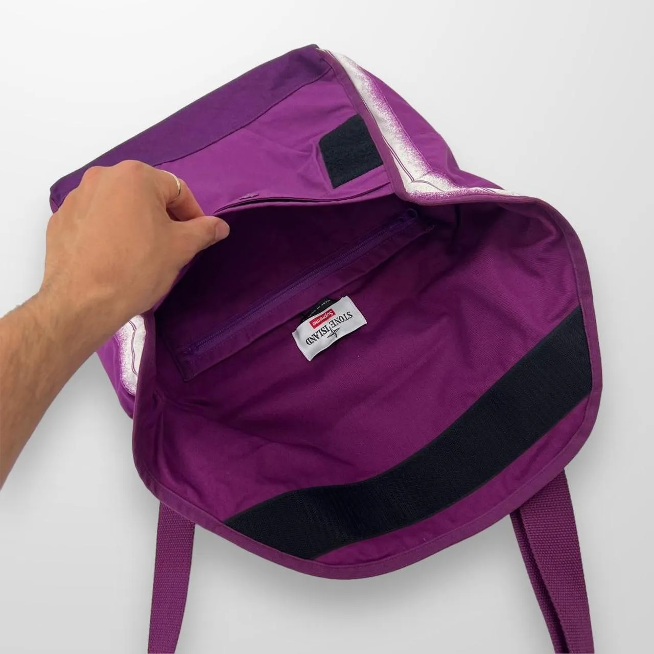 Supreme x Stone Island Purple Shoulder Bag