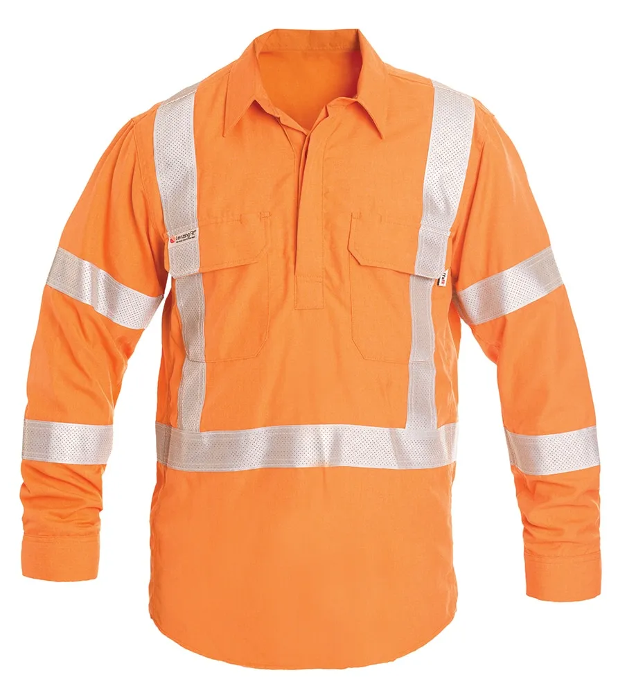 Tuffa Workwear Tuffa - Shirt - Womens - Open Front - Flame Retardant - NSW - Rail Taped - Orange - NSWOFRAIL-100F-ORA-6