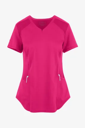 UA Exclusive Cherokee Workwear Revolution Women's 2-Pocket STRETCH Mesh Trim V-Neck Scrub Top