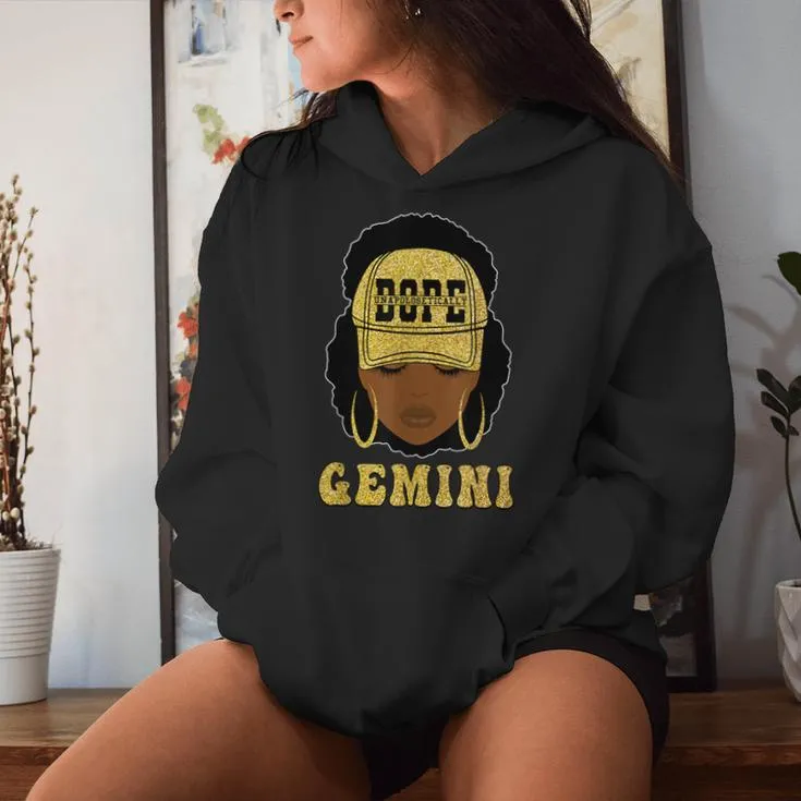 Unapologetically Dope Gemini Queen Black Zodiac Women Hoodie