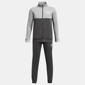 Under Armour Kids' UA Knit Colorblock Tracksuit Castlerock / Mod Grey / White