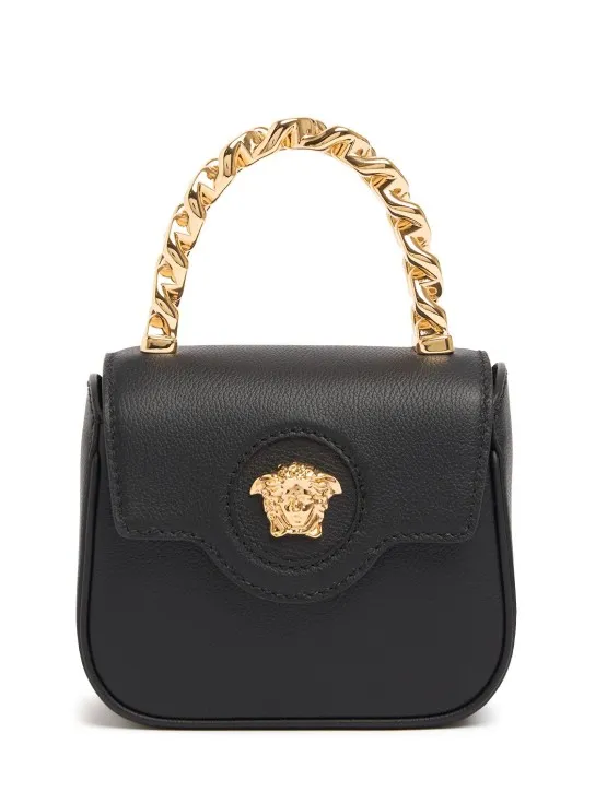 Versace   Medusa grained leather top handle bag 