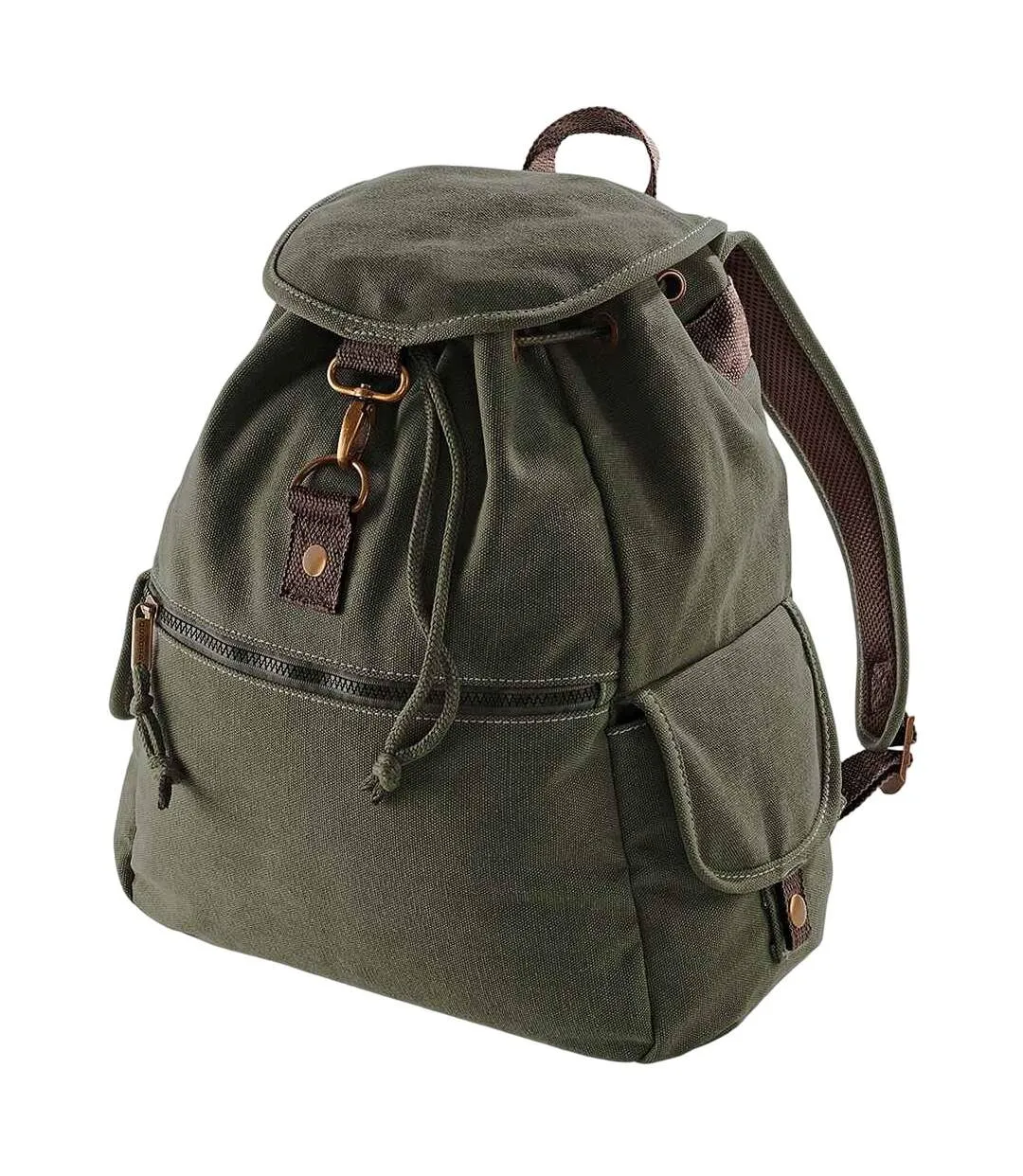 Vintage canvas backpack one size military green Quadra