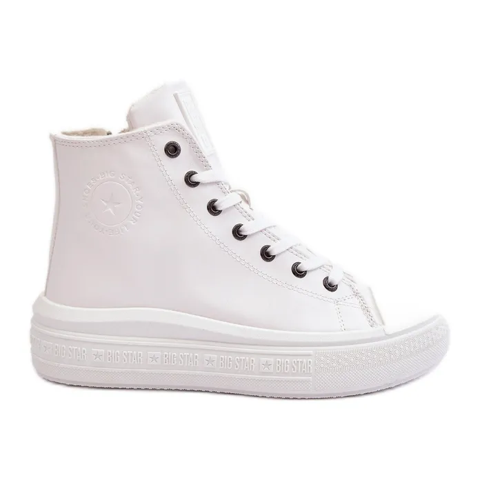 Women's Insulated Zipper Sneakers White Big Star MM274021