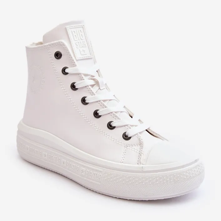 Women's Insulated Zipper Sneakers White Big Star MM274021