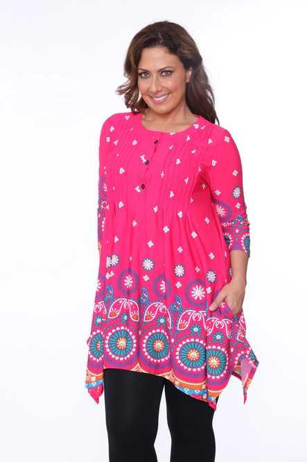 Women's Pin-tuck Pleats Tunic Top