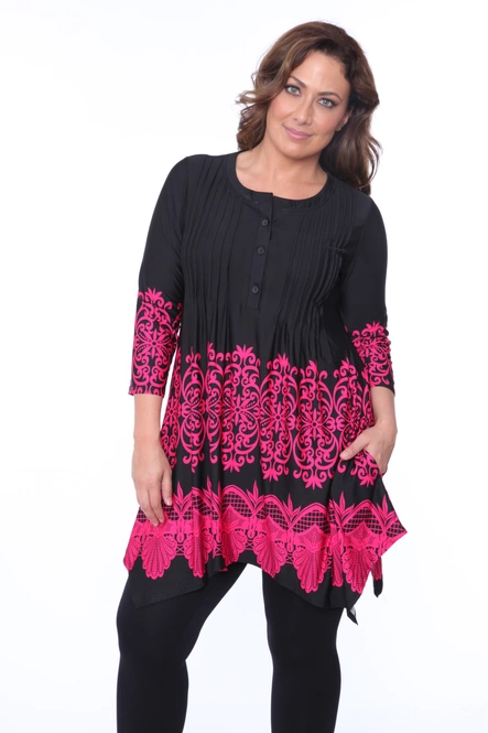 Women's Pin-tuck Pleats Tunic Top