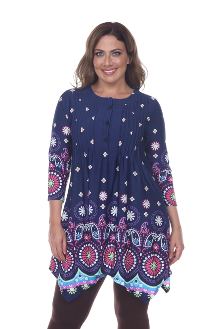 Women's Pin-tuck Pleats Tunic Top