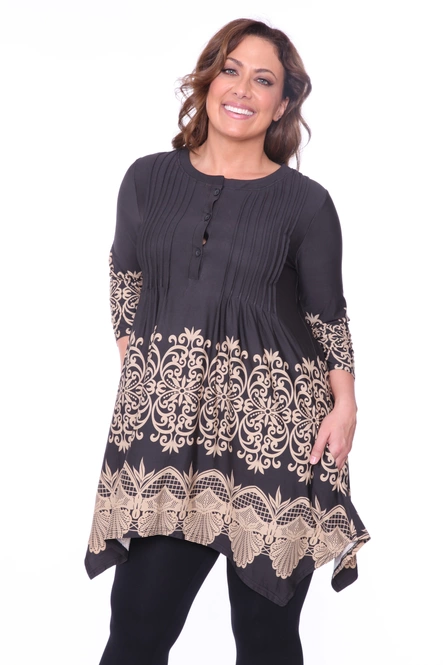 Women's Pin-tuck Pleats Tunic Top