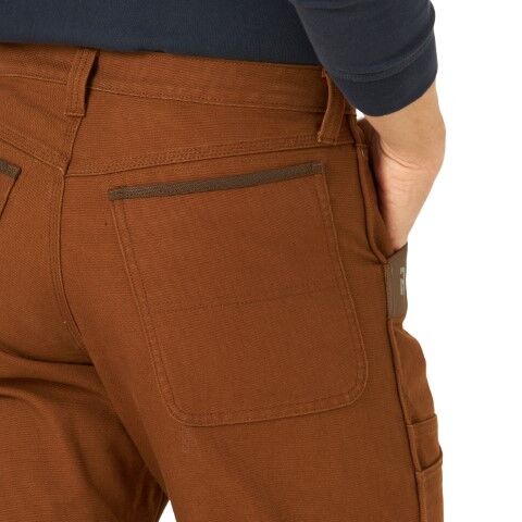 Wrangler Men's Relaxed Fit Riggs Workwear Mason Canvas Pant in Toffee Brown