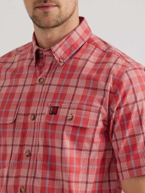 Wrangler Men's Riggs Workwear Foreman Plaid Shirt in Red