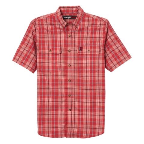 Wrangler Men's Riggs Workwear Foreman Plaid Shirt in Red