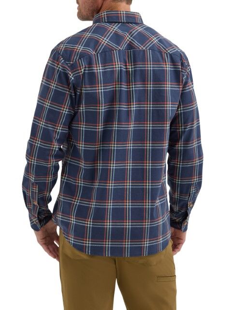 Wrangler Men's Riggs Workwear Foreman Work Shirt in Blue Plaid